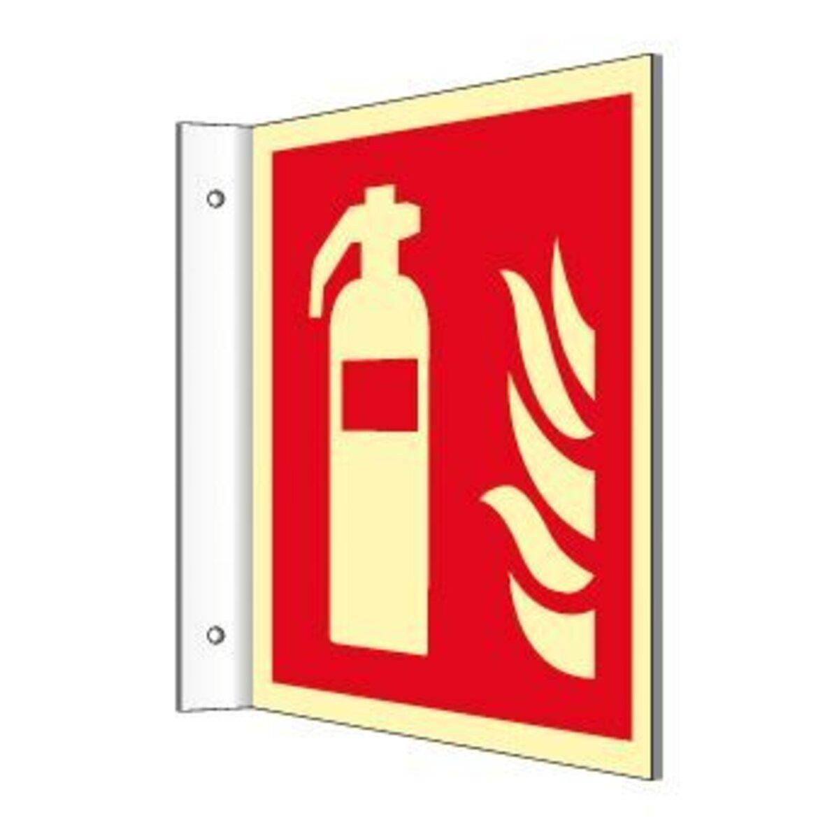 MOEDEL Hinweisschild Fahnenschild Feuerlöscher ISO 7010 Kunststoff langnachleuchtend 14 8 x
