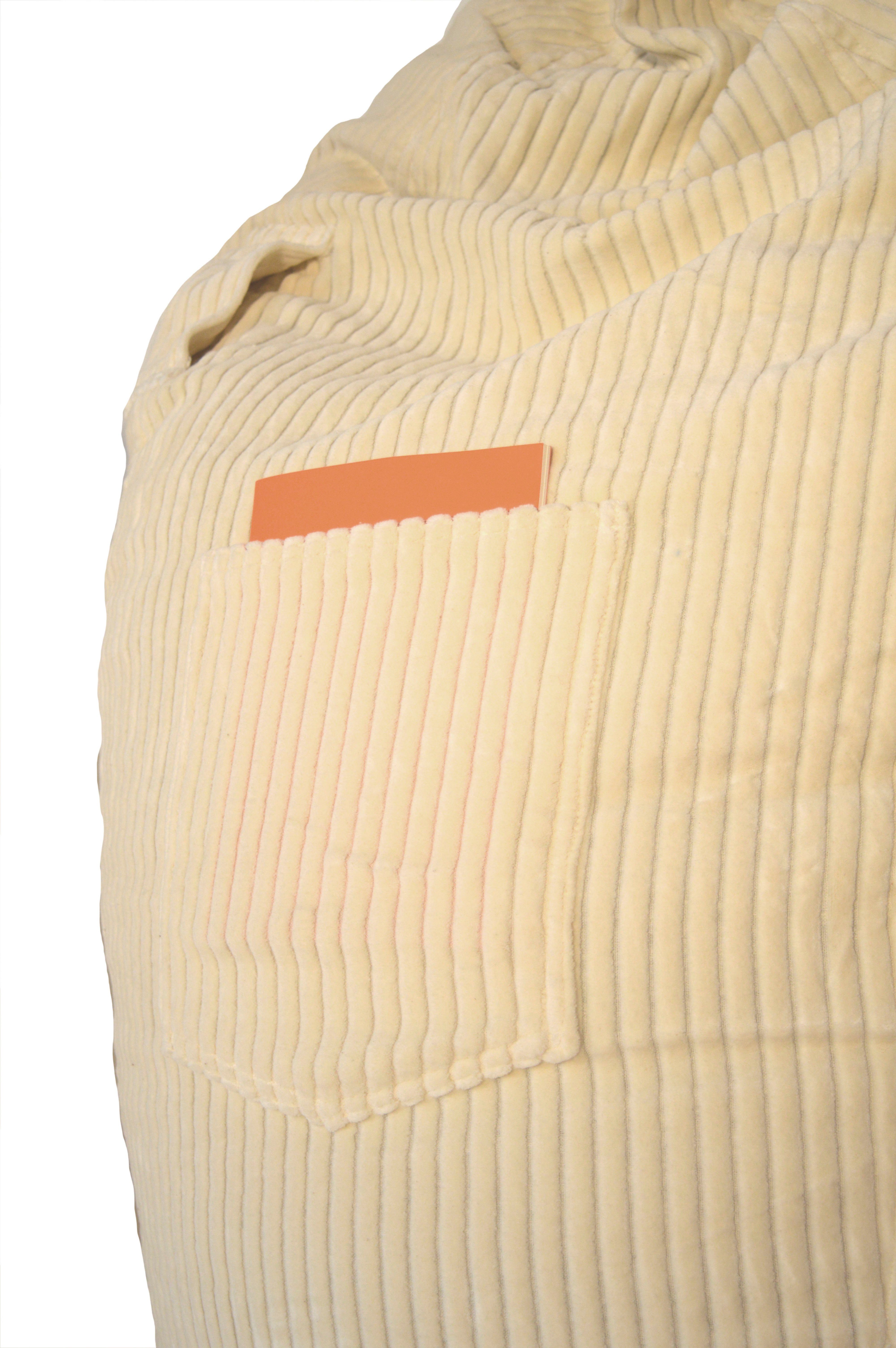 KiNZLER Sitzsack Manchester (1 St), Uni Farben, Cord, mit Tasche & Tragegriff, Wohnzimmer & Kinderzimmer