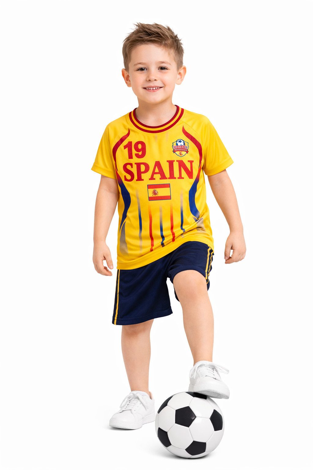 Fashion Boy Fußballtrikot Fußball Fan Set Spanien, Spain, Trikot + Shorts, JS177e (Set)