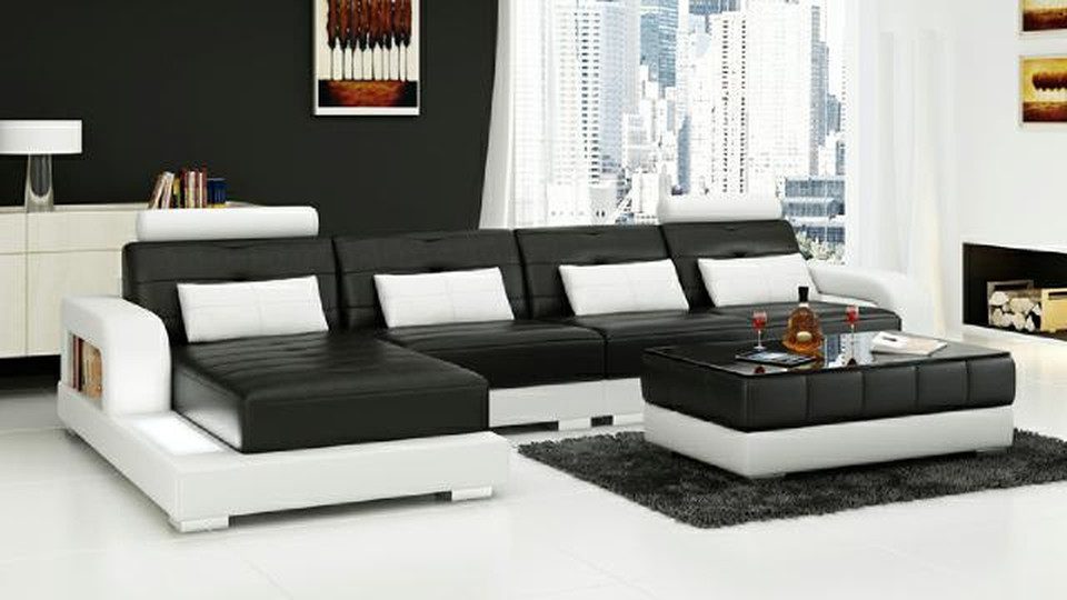 Ecksofa LEDERSOFA SOFA ECKCOUCH ECKSOFA SOFAGARNITUR DESIGNER COUCH