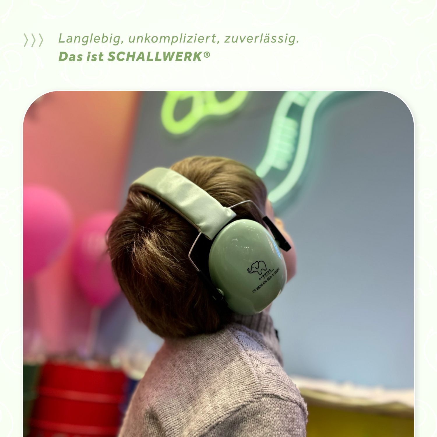 Schallwerk Kapselgehörschutz Gehörschutz für Kinder Kiddies größenverstellbar, (Geräuschdämmende Ohrenschützer), Schule, Lernen, Konzentration, Veranstaltungen