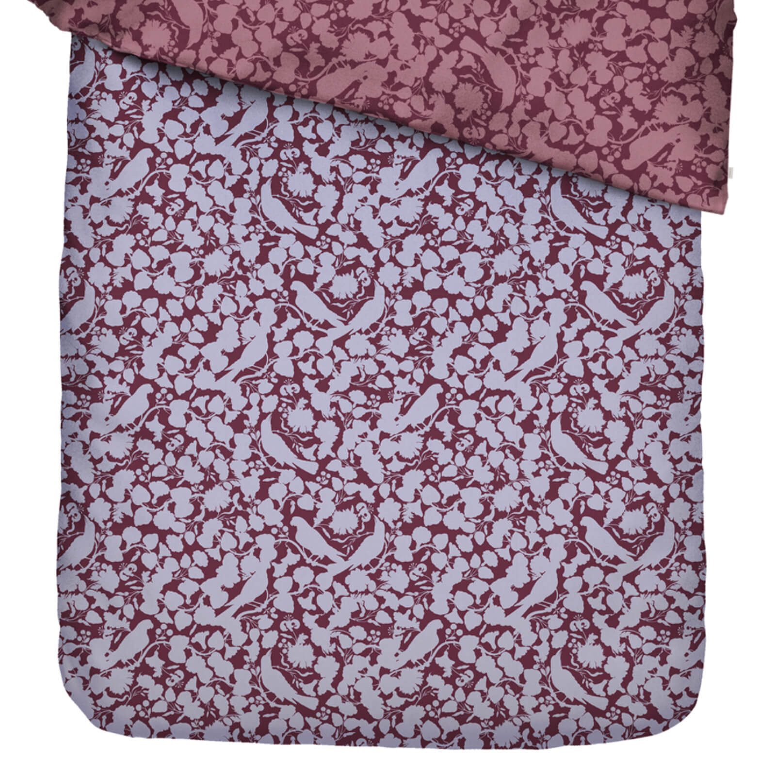 Essenza Bettwäsche Rosie Purple Heather Flanell, Flanell, 2 teilig, Floral, Ginkgo, Silhouetten, Schattenblid
