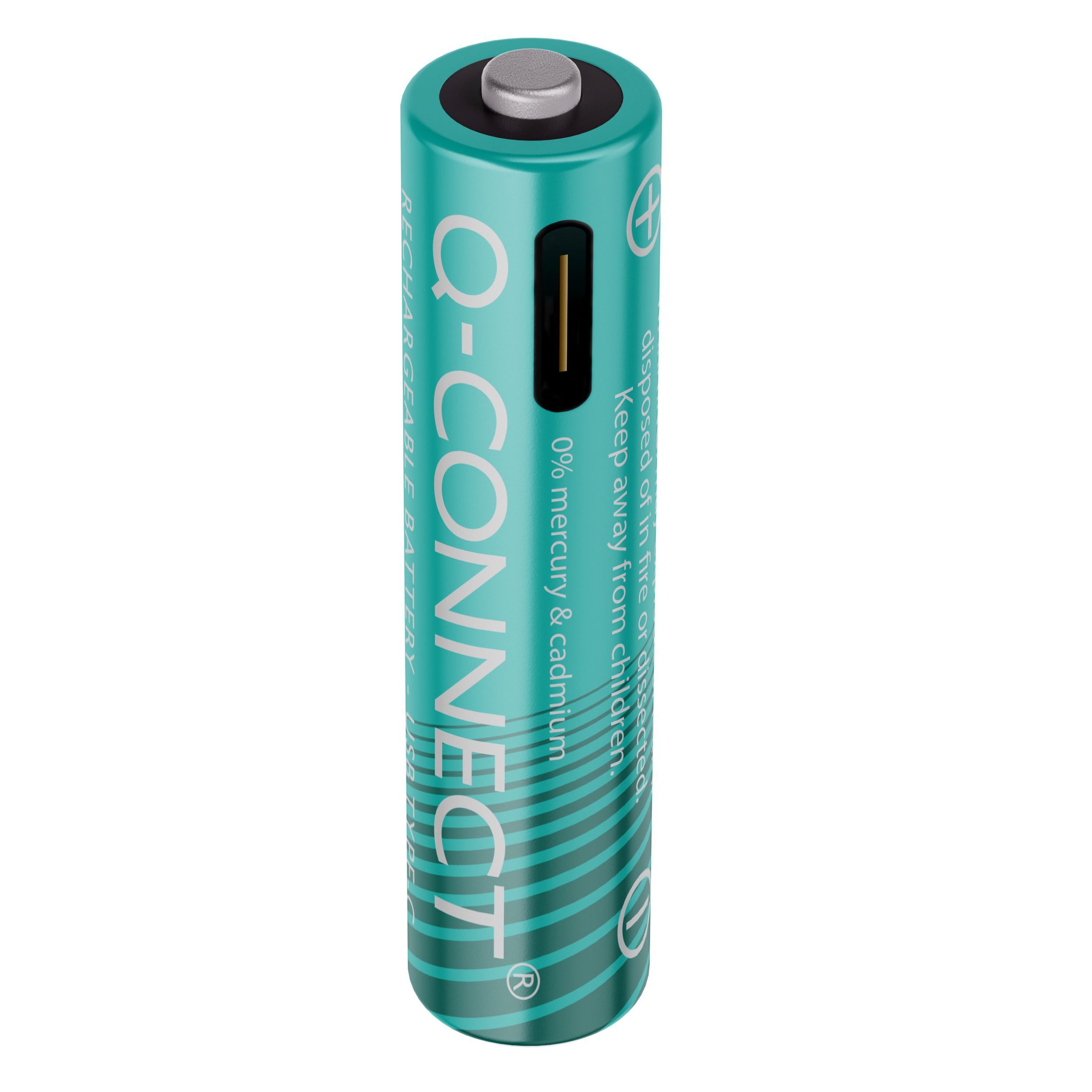 Q-Connect Akku-Batterien Rechargeable - Micro/AAA/HR03, 1,2 V, 4 Stück Batterie