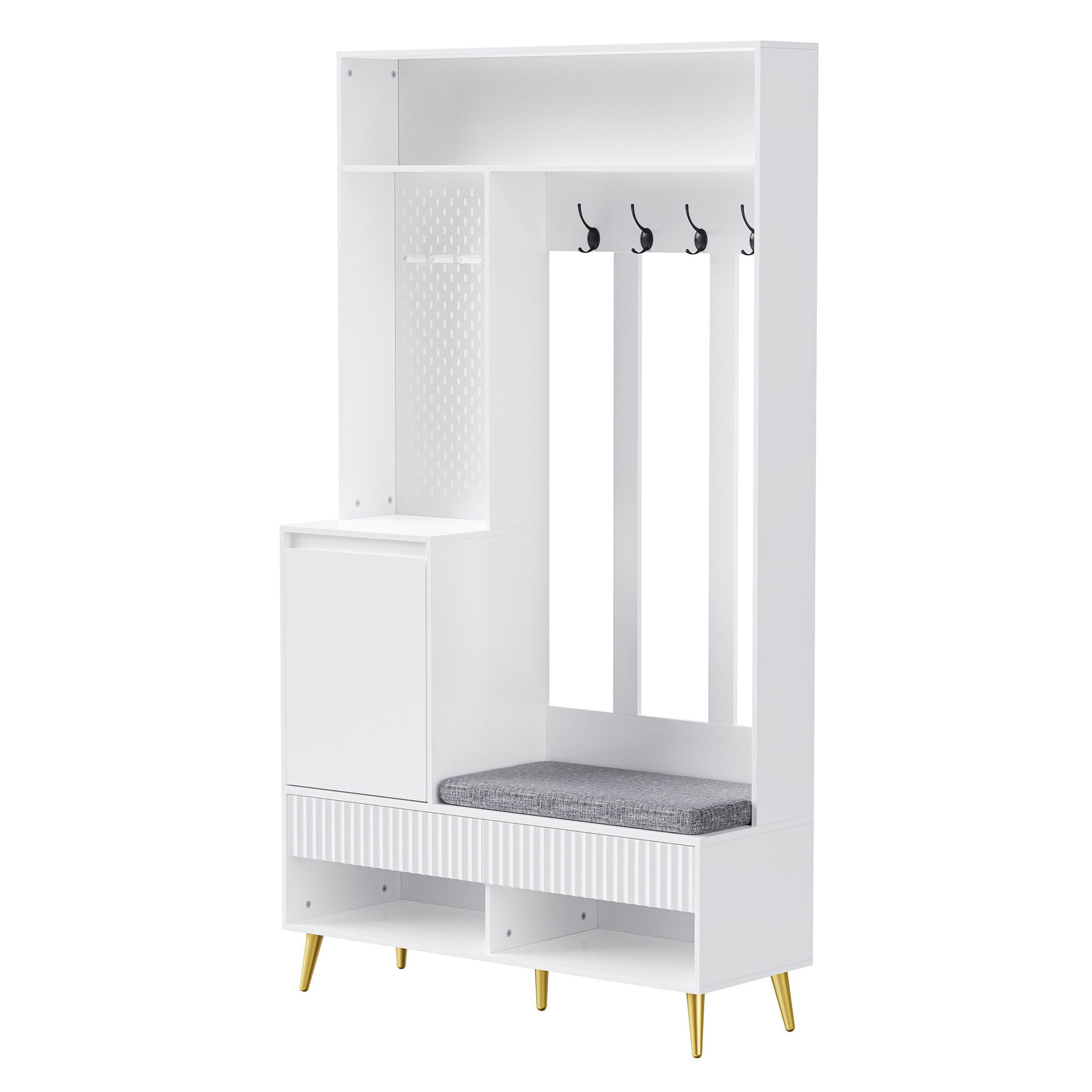 i@home Garderoben-Set Flurgarderobe Set, Weiß/Schwarz, mit günstig online kaufen