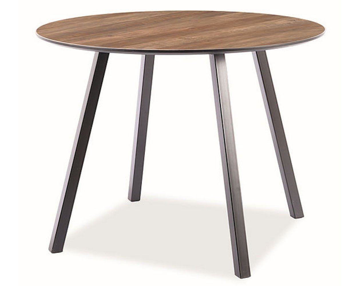 Feldmann-Wohnen Esstisch Oakland (runder Esstisch, Tischplatte aus Mitteldichte Faserplatte (MDF), moderner Esstisch in einer harmonischen Farbkombination), 100x100x75cm Nussbaum schwarz. € 297,00, (€ 297,00 pro 1 Stk).