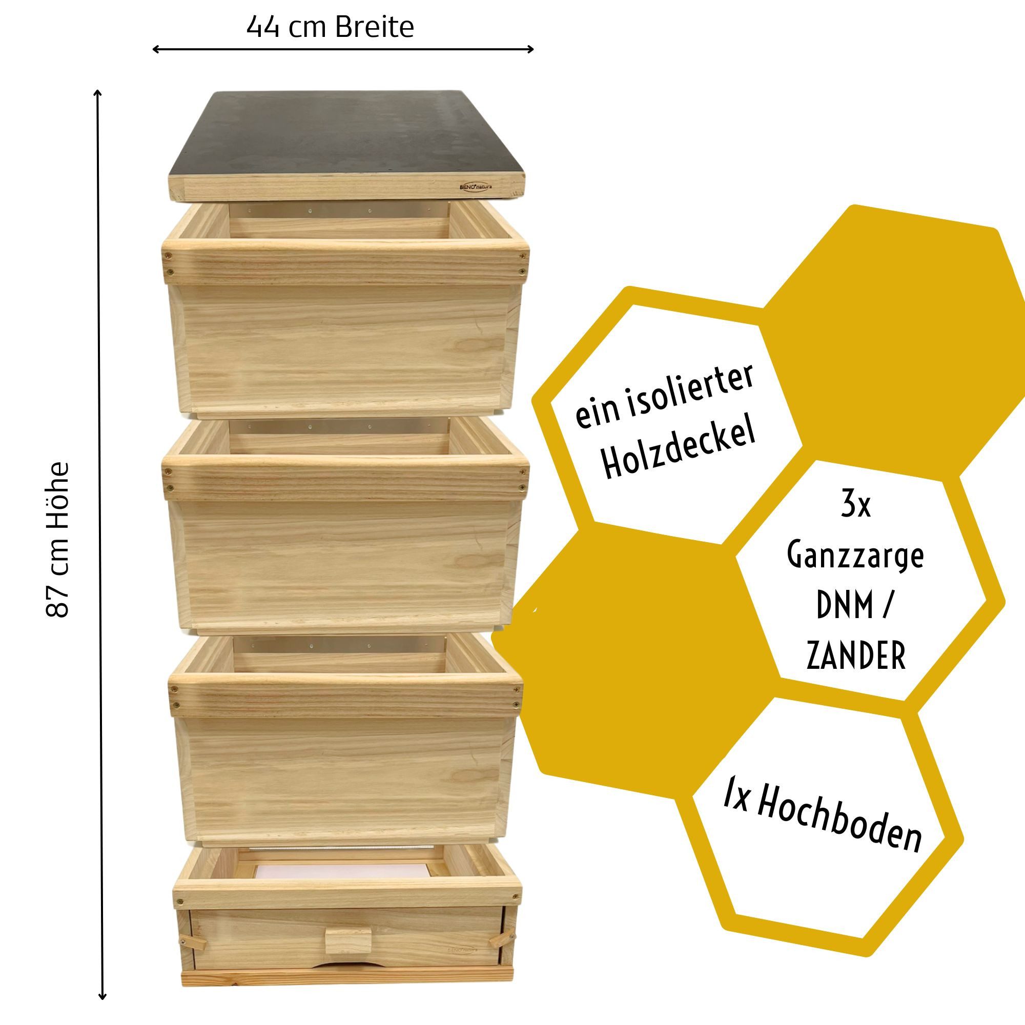 Holtermann Bienenbeute Herold ZANDER DNM Komplettbeute Holzbeute, Zander / DNM, mit Hochboden, Komplettbeute, mit Hochboden