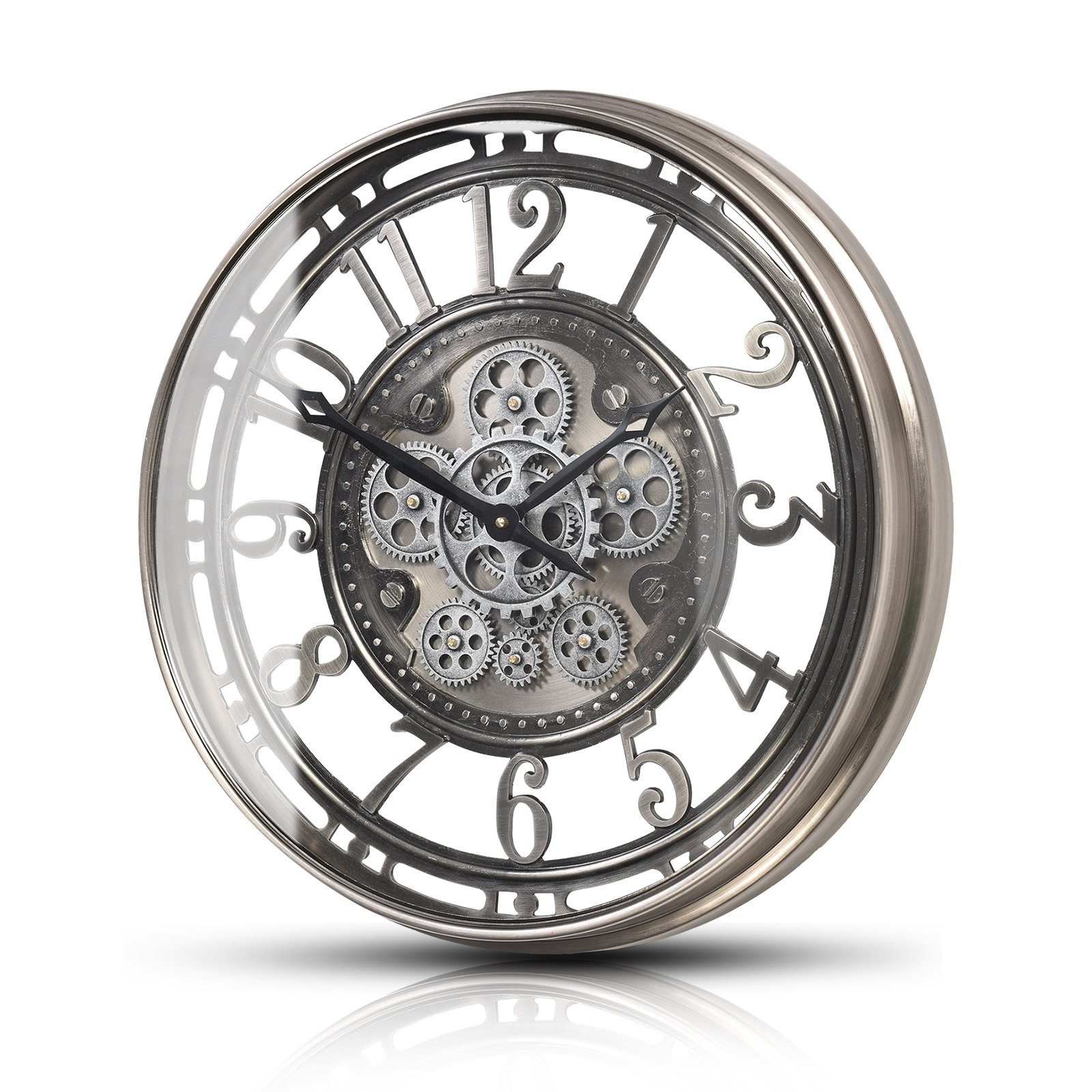 Samilito Wanduhr 53,3 cm mit echtem Bewegungsgetriebe Zahnrädern