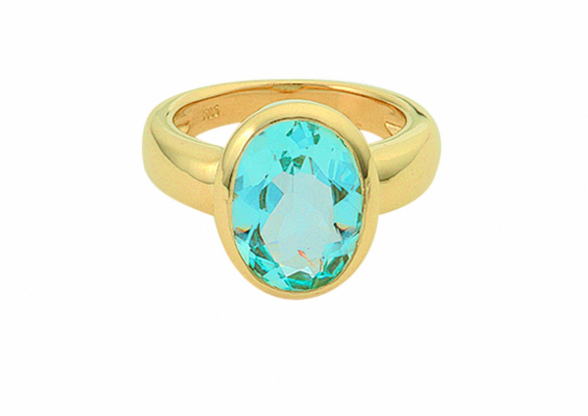 Adelia´s Goldring 585 Gold Ring mit Aquamarin, mit Aquamarin Goldschmuck  für Damen