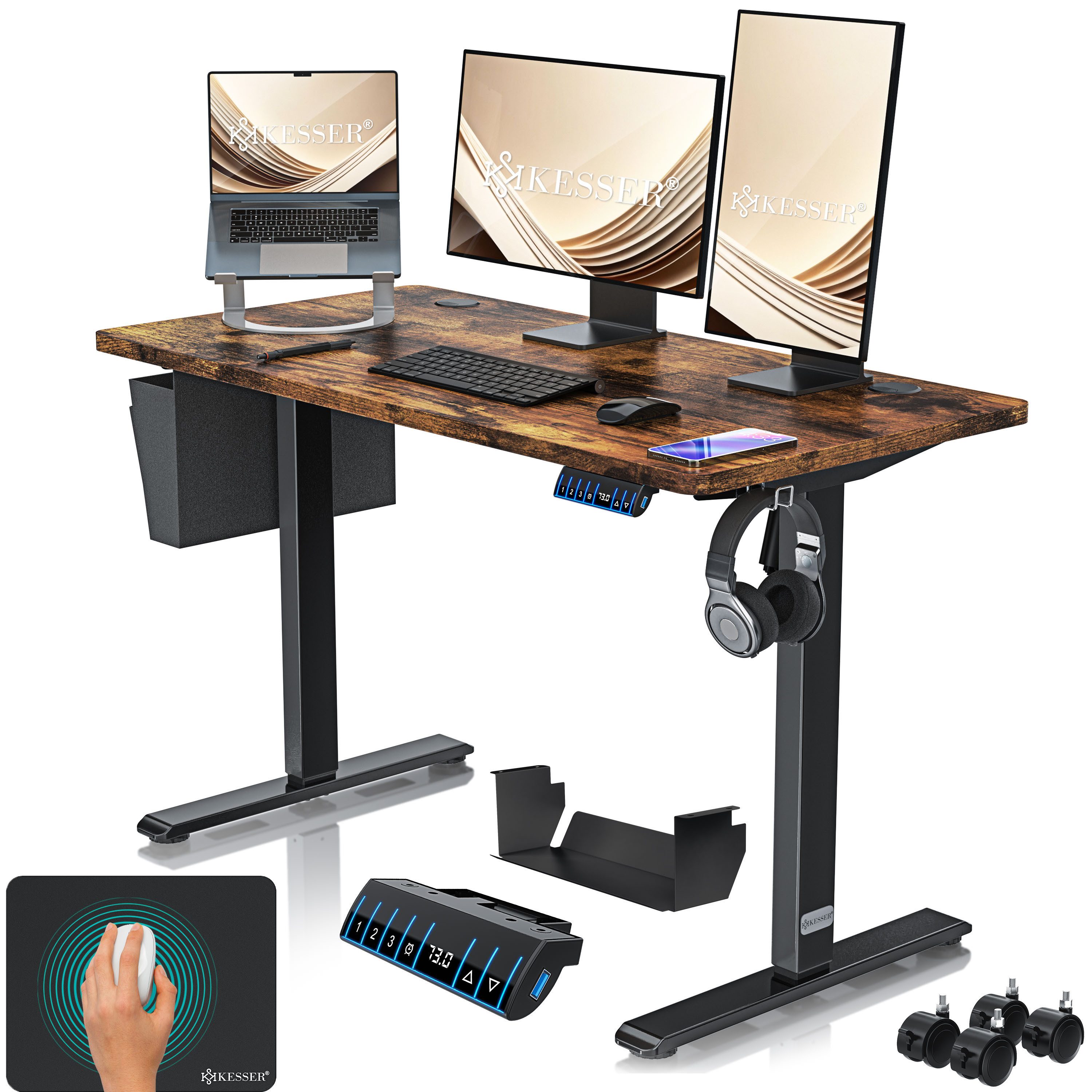 KESSER Schreibtisch, elektrischer & Höhenverstellbarer Computertisch für Home & Office