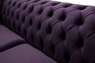 JVmoebel Sofa Chesterfield englisch klassischer Stil Sofa Couch 3 Sitz Polster Lila, Made In Europe