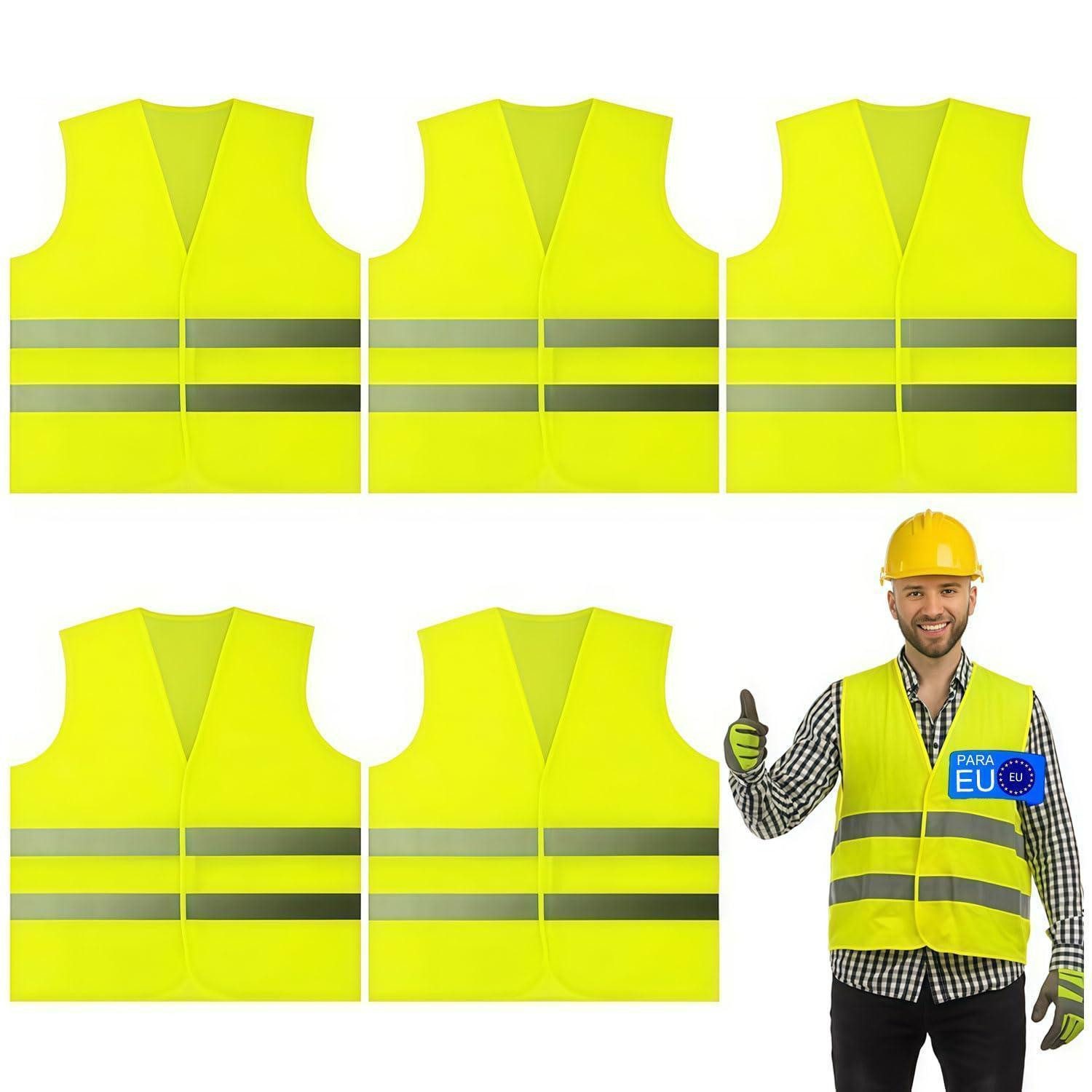 LuxusKollektion Warnweste Warnweste Auto 5er Gelb Reflektierend
