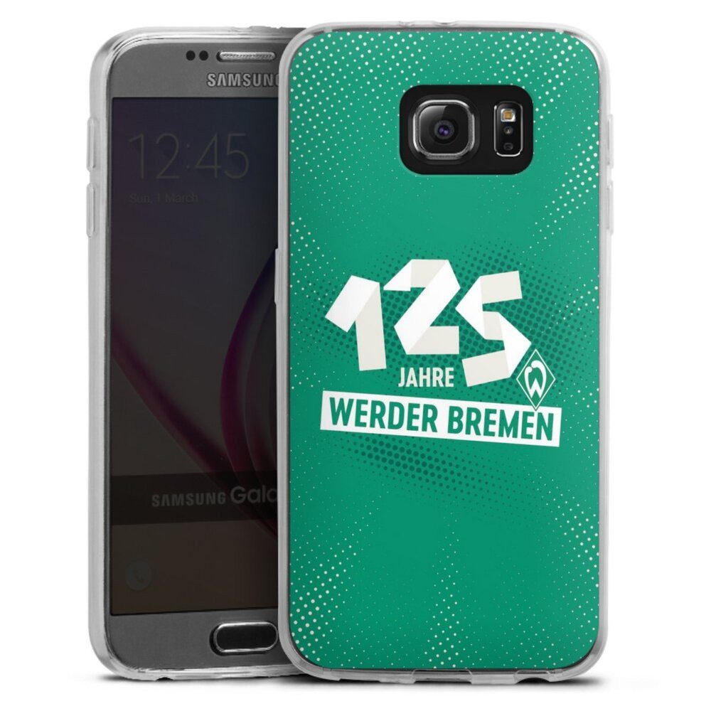 DeinDesign Handyhülle 125 Jahre Werder Bremen Offizielles Lizenzprodukt, Samsung Galaxy S6 Slim Case Silikon Hülle Ultra Dünn Schutzhülle