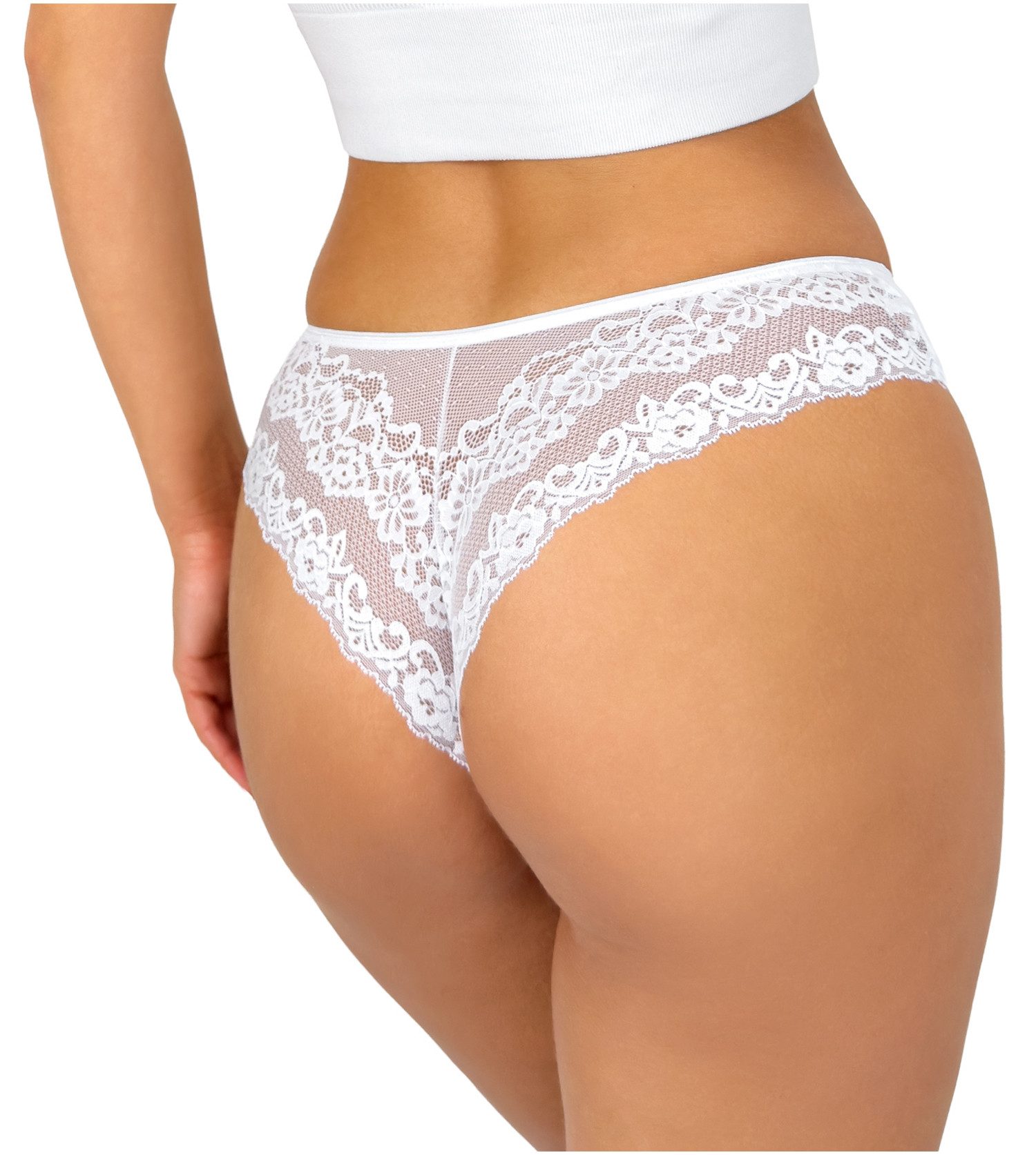Donna Brasilslip 270 (2-St) Damen 2er Pack Brazilian Slips Unterhosen Spitze Baumwolle