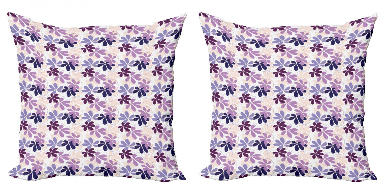 Stück), Blumen Kissenbezüge Doppelseitiger Blühende Abakuhaus Accent (2 Modern Digitaldruck, Frühlingsblumenblätter