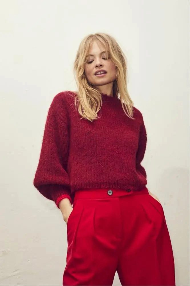 Co'couture Anzughose Schicke weite Hose mit geradem Beinschnitt