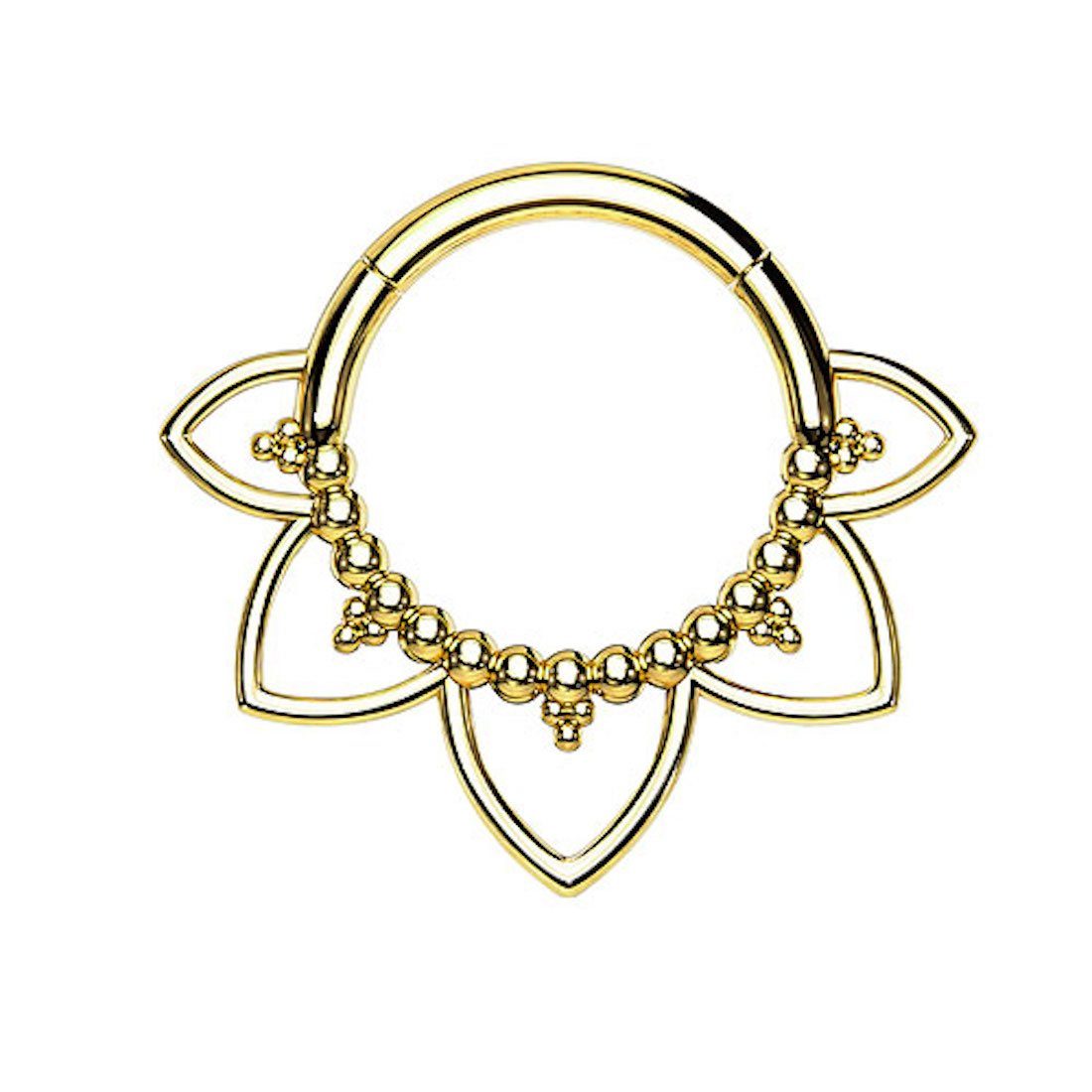 Taffstyle Nasenpiercing Septum Piercing Ring Segmentring Clicker Scharnier Lotus Blume, Nasenpiercing Nasenring Ohrpiercing Ohr Nase Tragus Helix Brust Intim