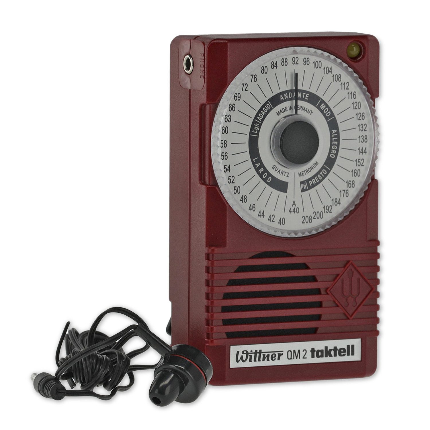 Wittner Metronom Wittner Metronom QM 2 Taktell Rubinrot inklusive Ohrhörer, Elektronisches Taktell