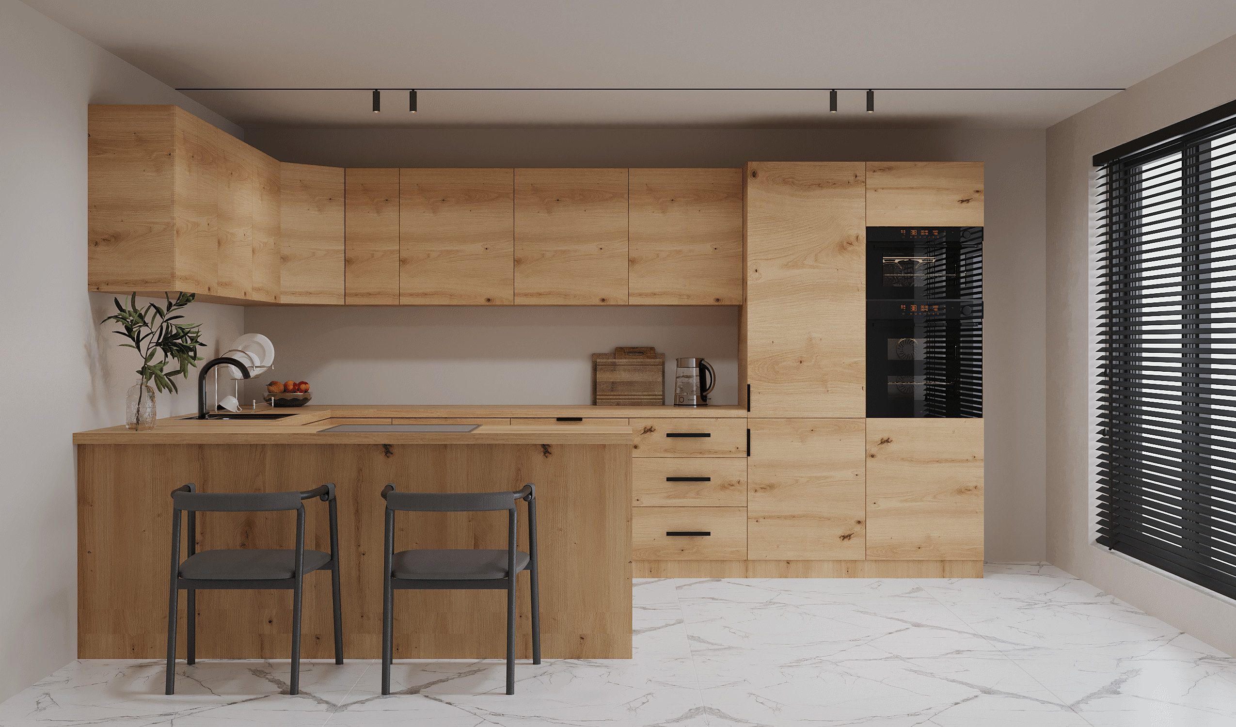 ROYAL24_MARKT Кухниzeile - K106-G860 - Langen - Design für höchste Ansprüche, (Komplett Set), Beste Güte - Innovativ - Modern.