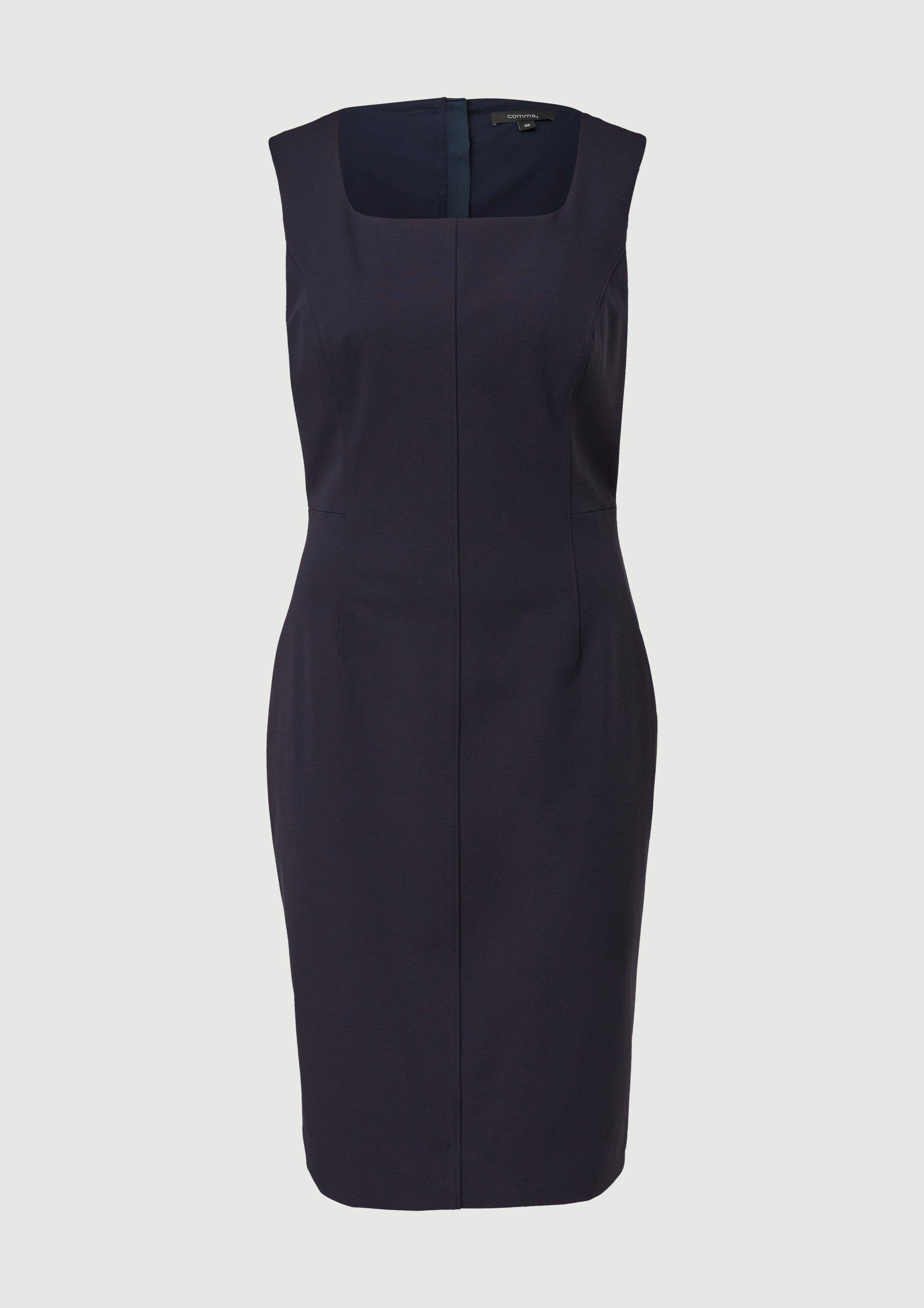 Viskosemix Ziernaht Minikleid Kleid navy Comma aus