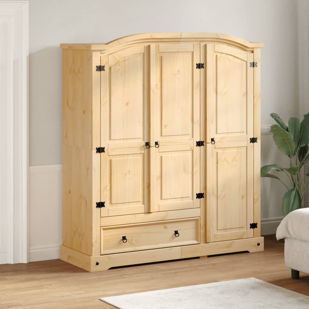 vidaXL Kleiderschrank Kleiderschrank Corona 151,5x52x170 cm Massivholz Kief günstig online kaufen