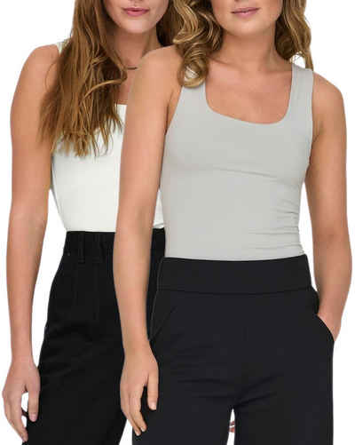 ONLY Tanktop (Set) Basic Shirt in Unifarben im Doppelpack