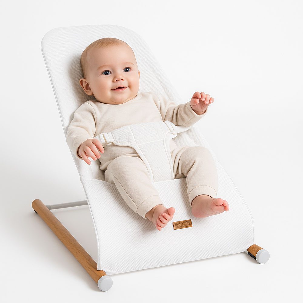 CHILDHOME Babywippe, Babywippe Schaukelstuhl Säugling Babyschaukel Holz Sta günstig online kaufen