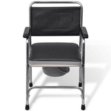 DOTMALL Toiletten-Stuhl Nachtstuhl mit Rückenlehne und Armlehnen bis 100 kg