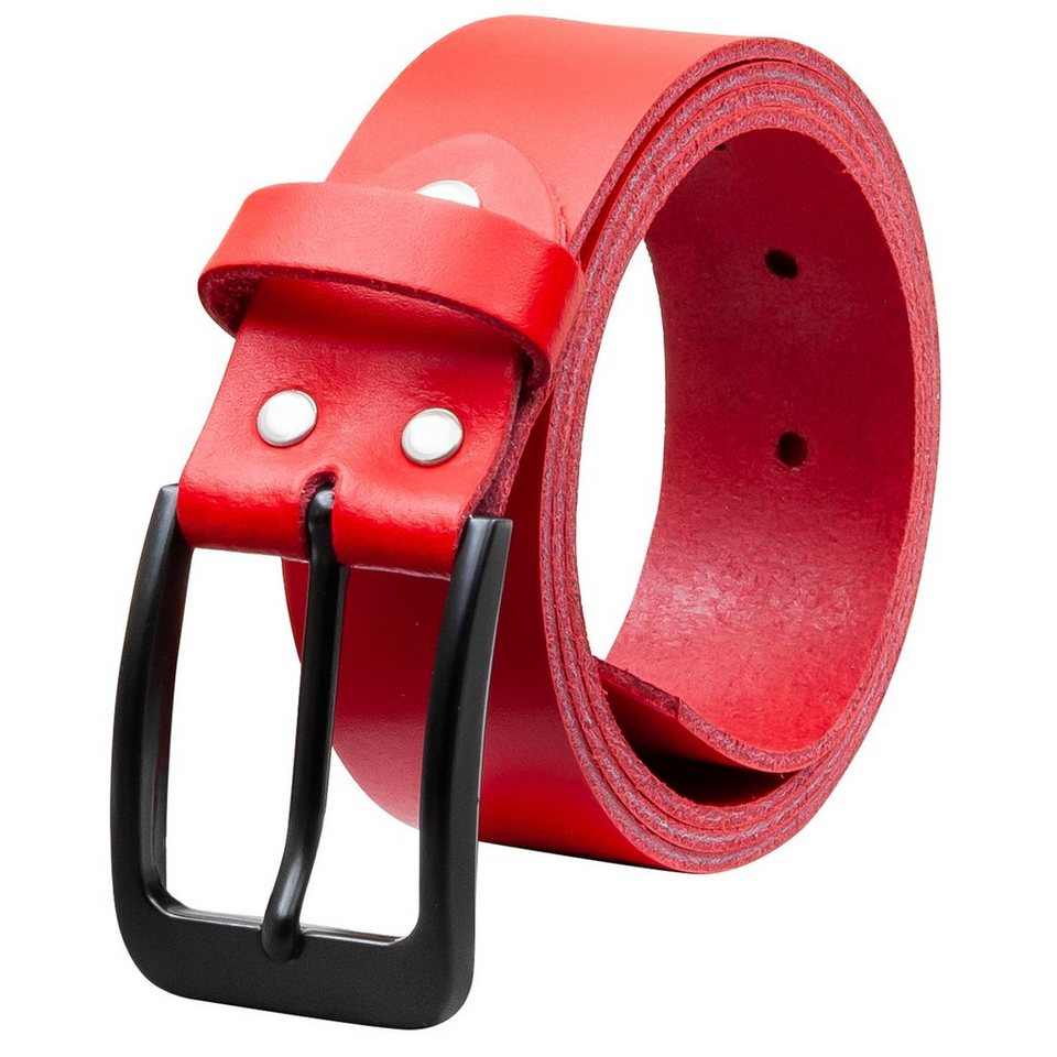 COLOGNEBELT Ledergürtel OM412-SL-Rot MADE IN GERMANY, Rot Kürzbar, 100 %  Echtleder, Aus einem Stück, Unisex