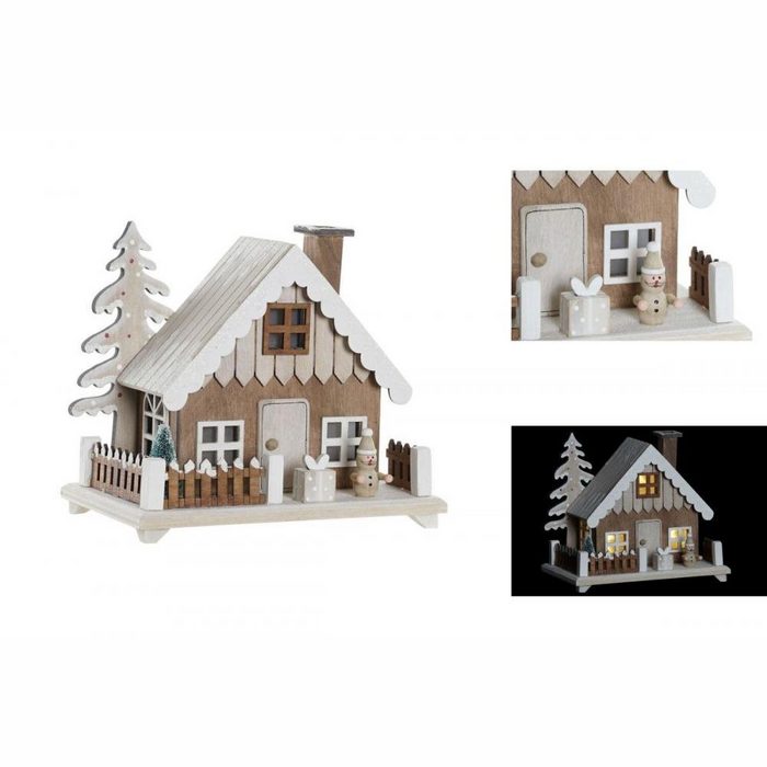 Bigbuy Christbaumschmuck Weihnachtsschmuck DKD Home Decor Holz Haus 19 x 12 x 16 cm