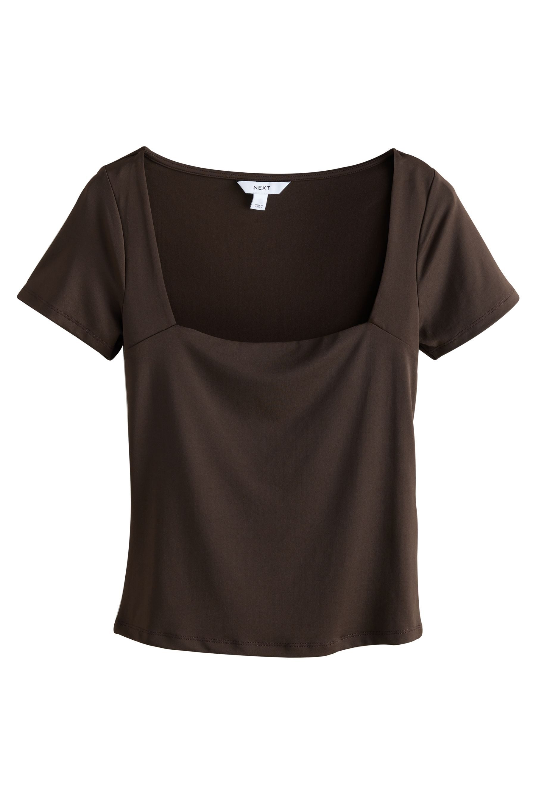 Next T-Shirt Weiches Kurzarmoberteil mit eckigem günstig online kaufen