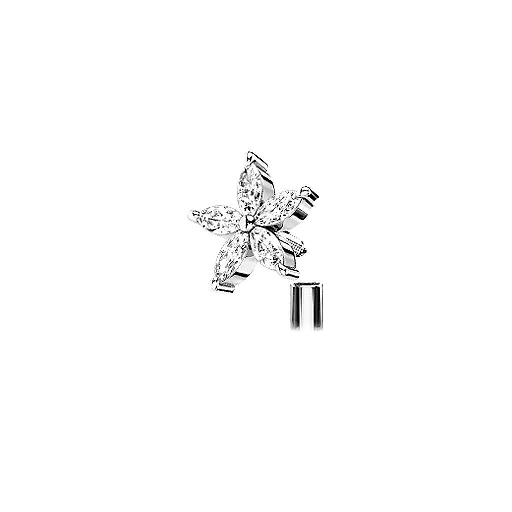 Taffstyle Piercing-Set Tragus Ohr Knorpel Helix Piercing Kristall Blüte, Piercing Stecker Glitzer Kugeln Ohr Cartilage Ohrpiercing Barbell Stab – Bild 3 von 4