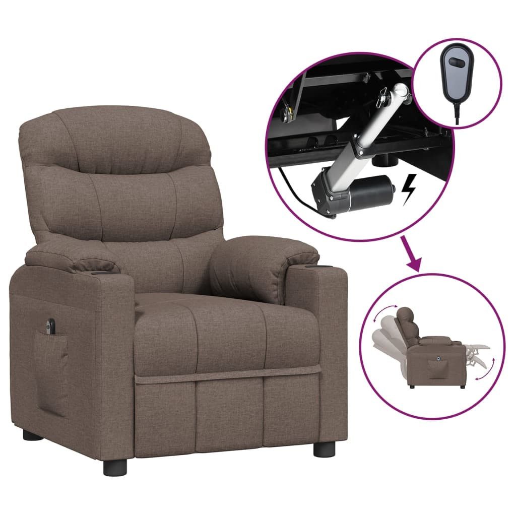 vidaXL Sessel Relaxsessel Elektrisch Taupe Stoff günstig online kaufen