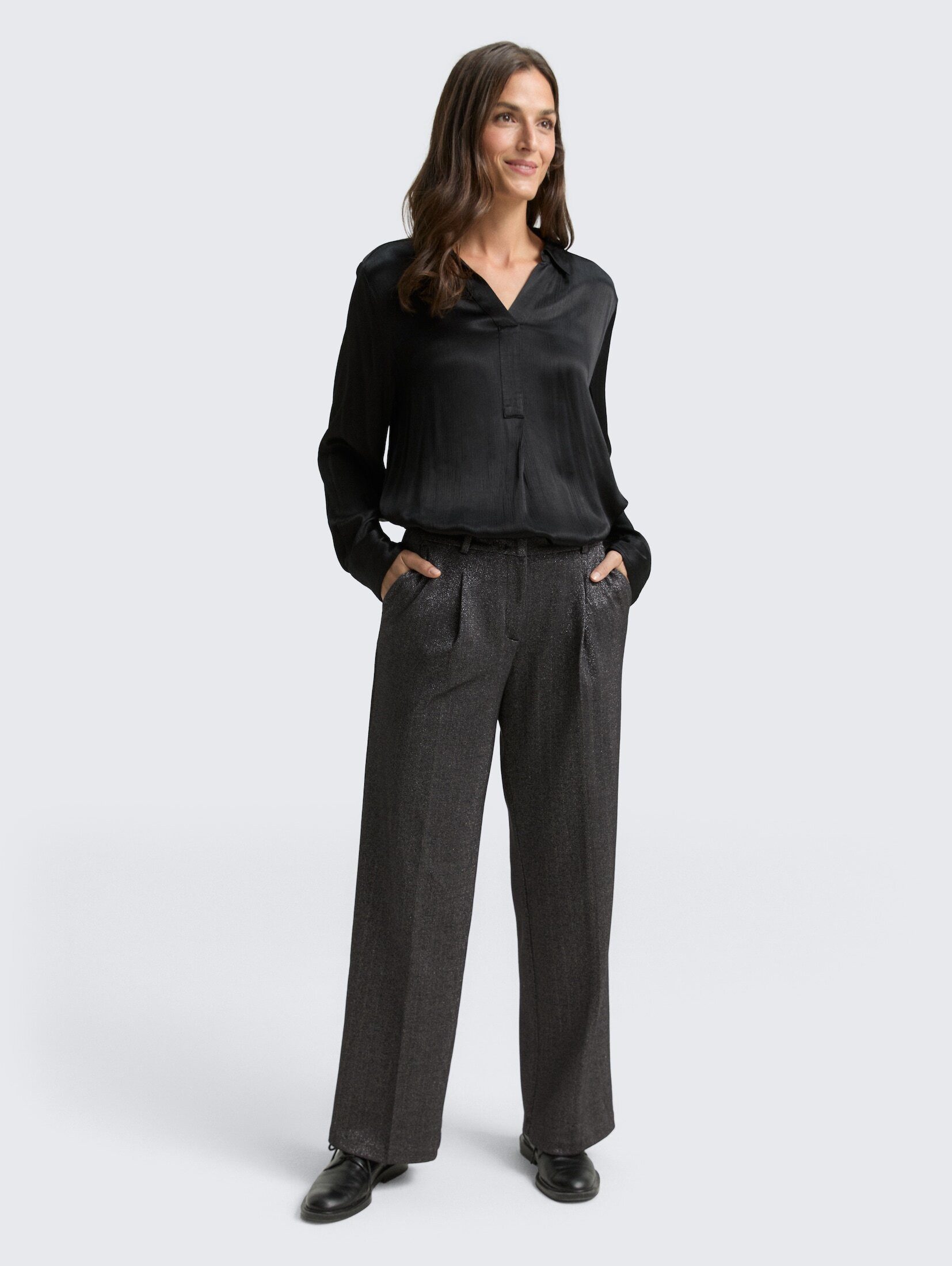 TOM TAILOR Stoffhose Hosen & Chino TTLEA WIDE Hose mit Glitzer-Effekt günstig online kaufen