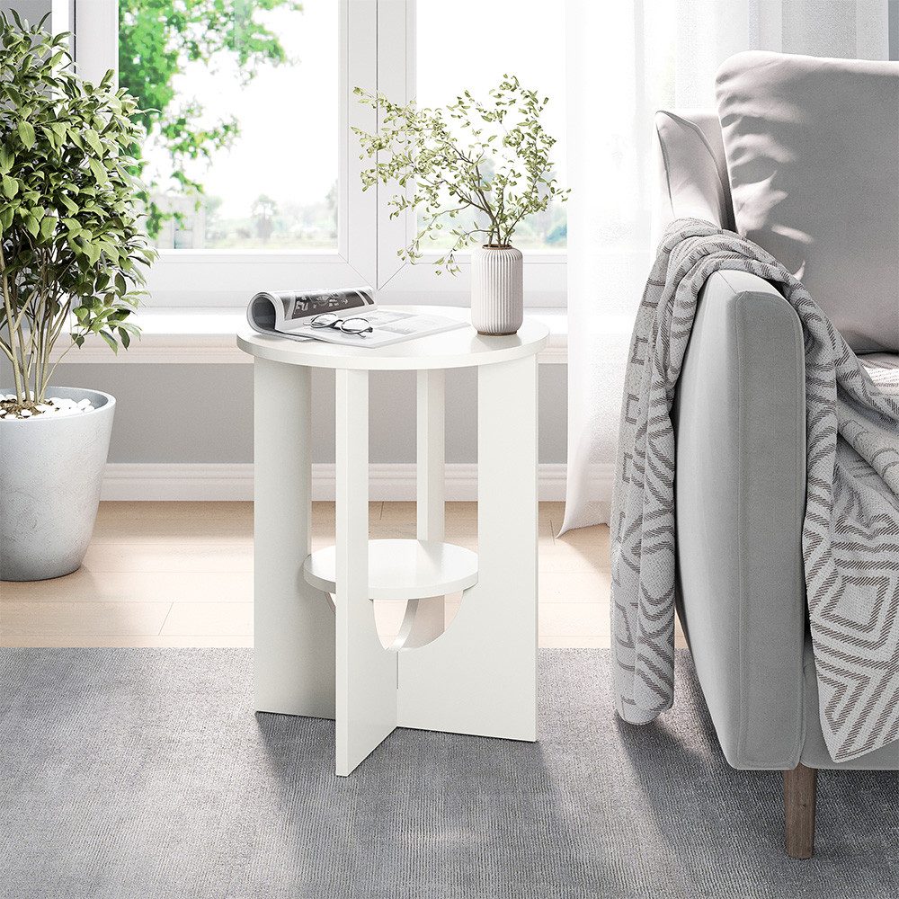 Vicco Couchtisch Vareo, Weiß, 40 x 40 cm (1-St)