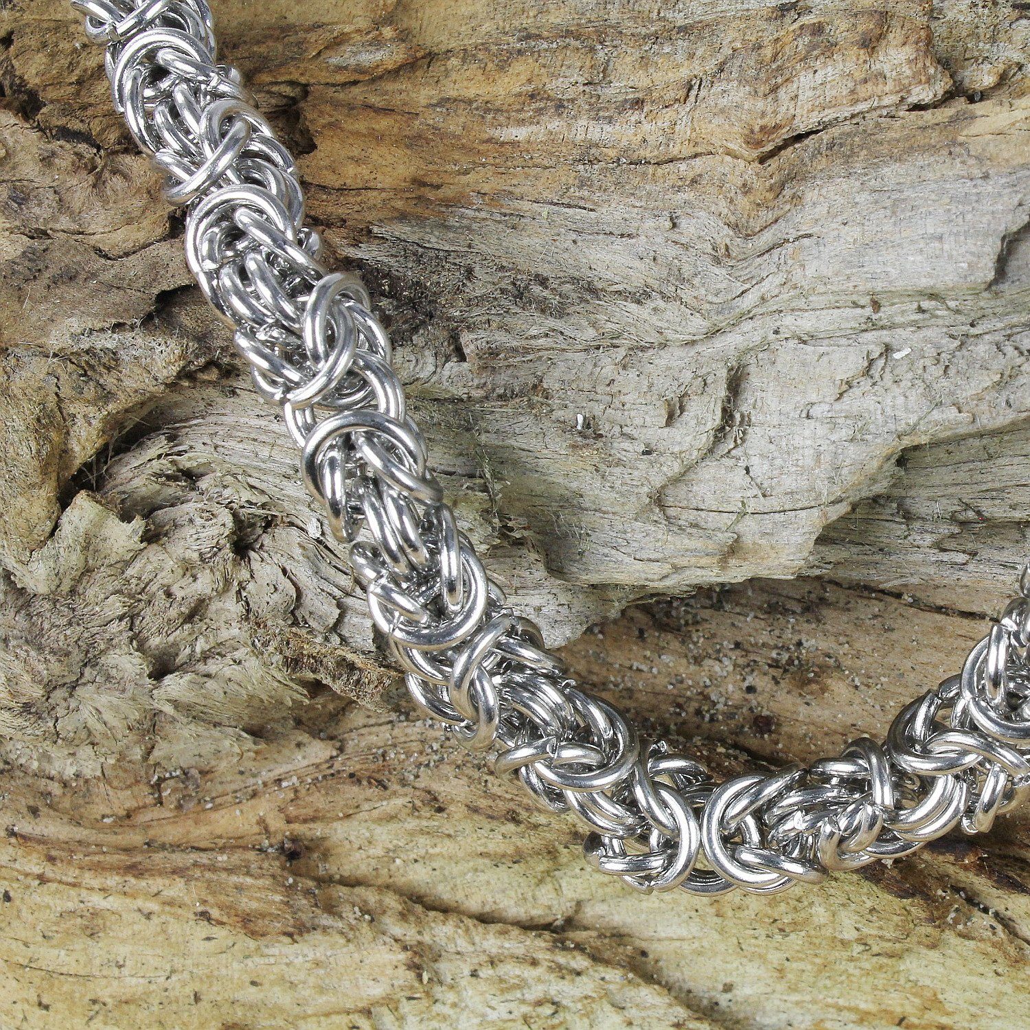 KARMA Statementkette Herrenkette Königskette Edelstahl silber 55 cm Silberkette (Geschenk für Ihn, Herrenschmuck Männerschmuck), Halskette Herren massiv
