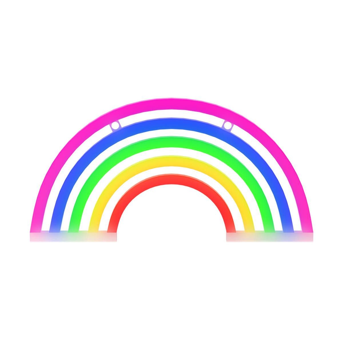 Forever Light LED Dekolicht Neon LED Leuchte "Regenbogen" 5 Farben – FLNE14X – Forever Light, LED fest integriert, Mehrfarbig, Dimmer, USB-Stromversorgung, Neon-Look