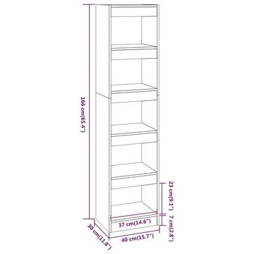 möbelando Bücherregal Ziegelheim, BxHxT: 40x166x30 cm, aus Holzwerkstoff in Hochglanz-Weiß