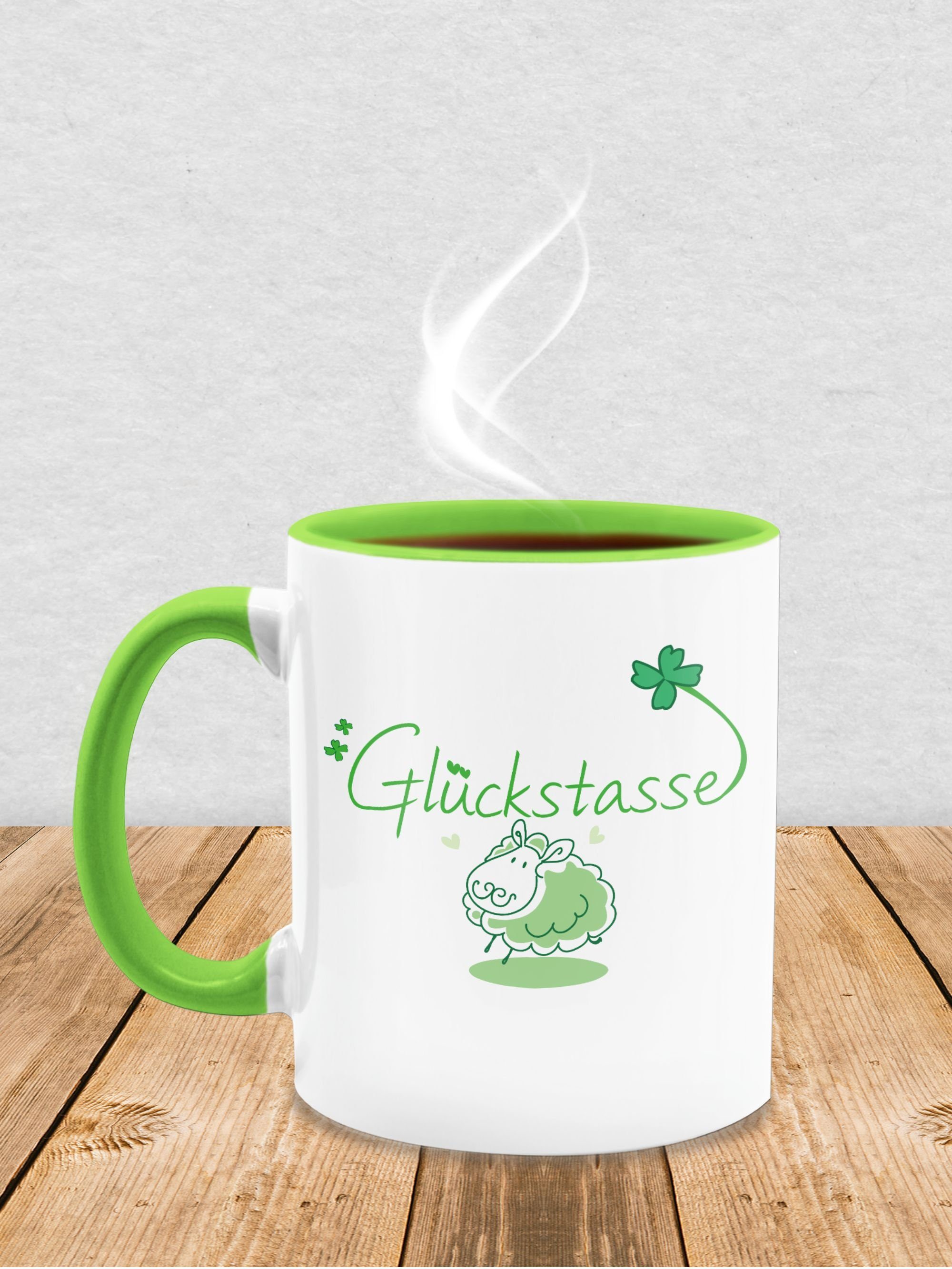 Shirtracer Tasse Glückstasse, Keramik, 1 Hellgrün Statement