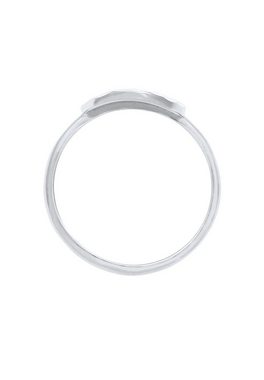 Elli Fingerring Dot Plättchen Gehämmert 925 Silber, Geo