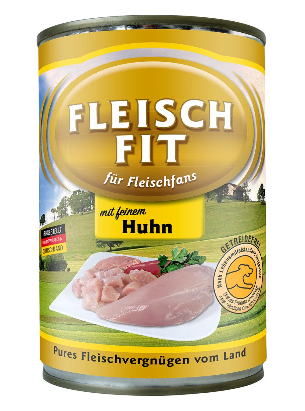 FleischFit FleischFit für Hunde mit feinem Huhn 24 x 400 g, Nassfutter für: Hunde