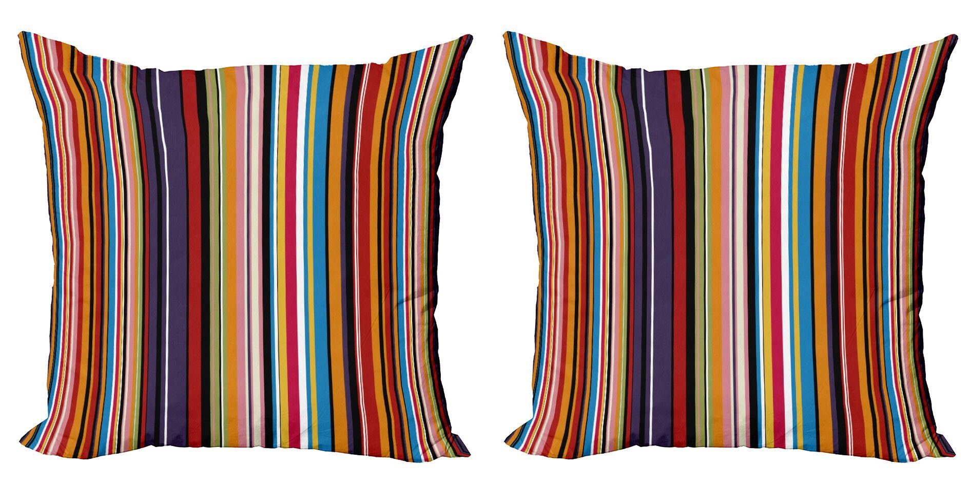 Kissenbezüge Modern Doppelseitiger Farben (2 Abstrakt Gestreifte Abakuhaus Digitaldruck, Stück), Accent Leuchtende