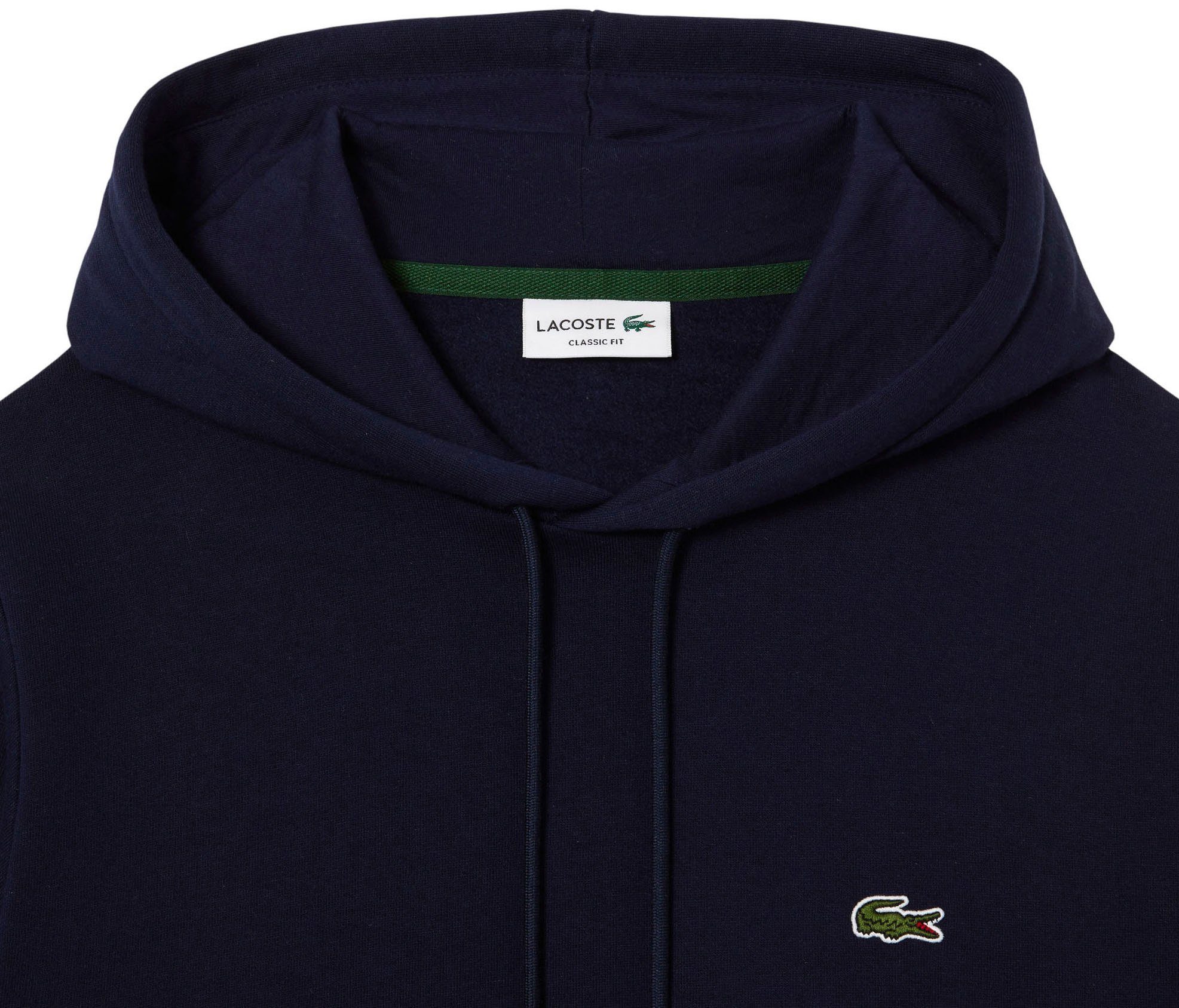 Lacoste Kapuzensweatshirt mit Lacoste Krokodil Stickerei auf der Brust