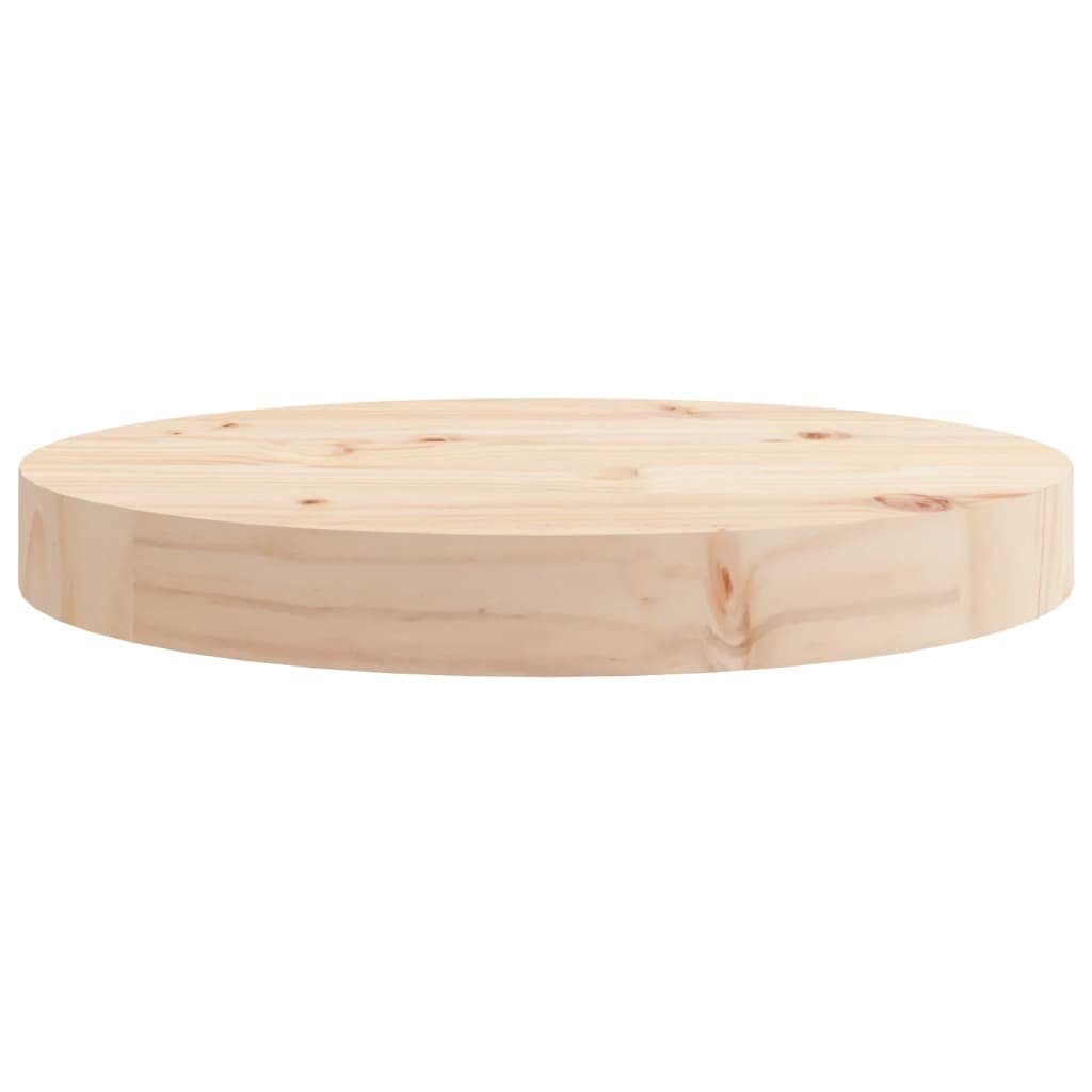 Massivholz furnicato Tischplatte Ø30x3 Kiefer cm Rund