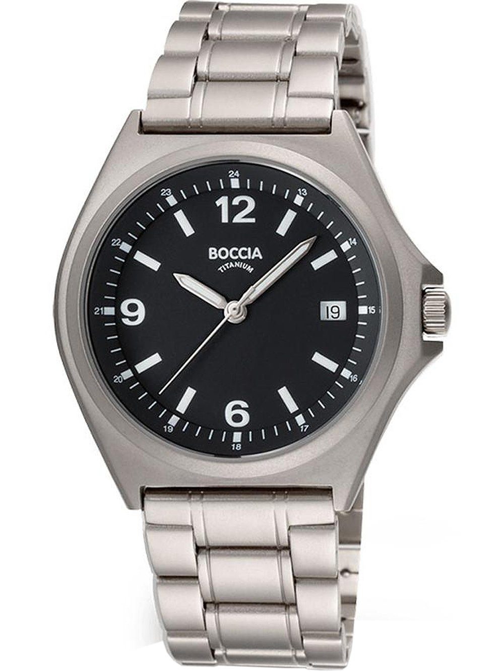 Boccia Quarzuhr Boccia 3546-01 Herrenuhr Titanium 38mm 10ATM