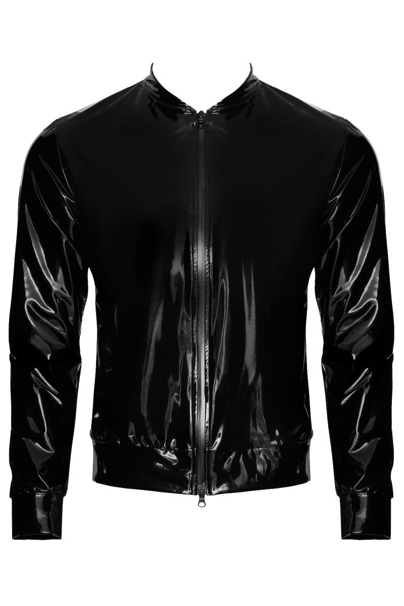Noir Handmade Men Lederimitatjacke Herren-Jacke in schwarz - L