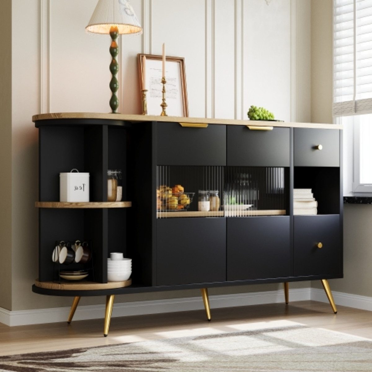 Flieks Sideboard Aufbewahrungsschrank (mit 360° drehbar günstig online kaufen