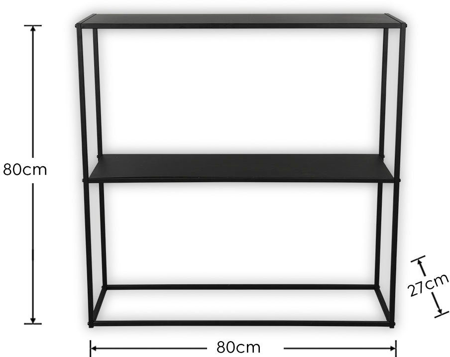 MIRRORS AND MORE Konsolentisch ALEXIS (6-St), schwarzes Metallgestell