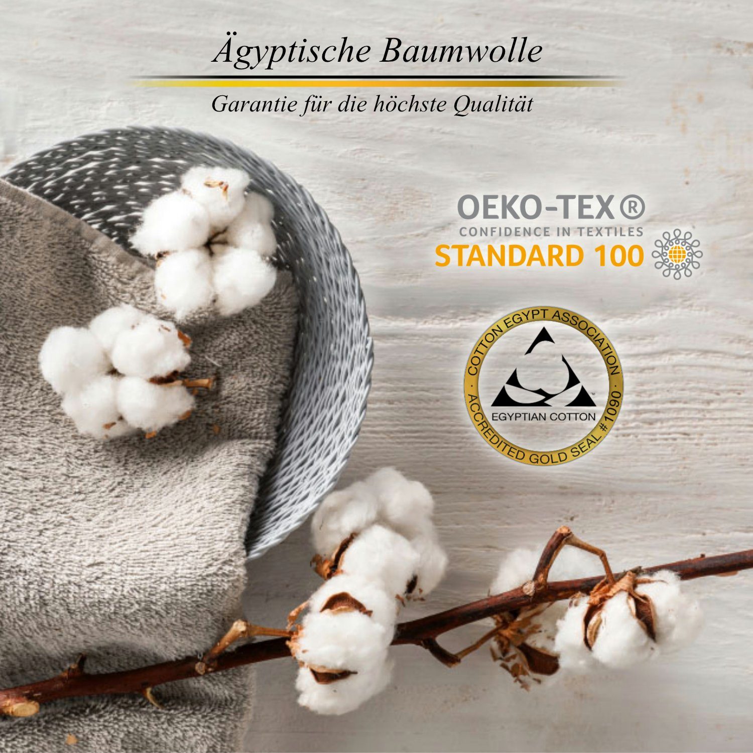 Heimtextilien Handtuch-Sets Aymando Handtuch Set Gepunktet (Spar-Set, 4-tlg), Badetuch kuschlig weich in Premium Qualität aus fa