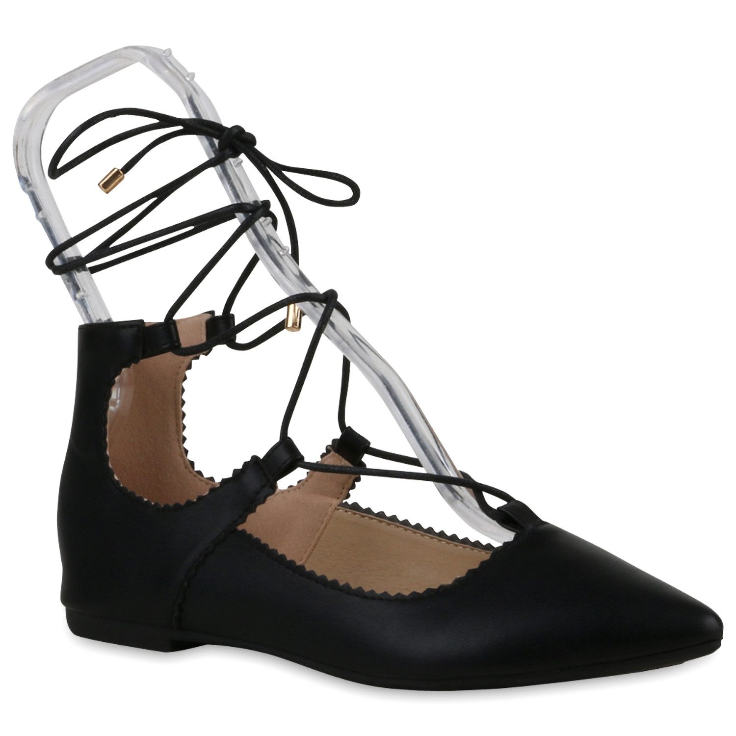 VAN HILL 811642 Ballerina Klassische Damen Ballerinas Geschnürte Flats Lede günstig online kaufen