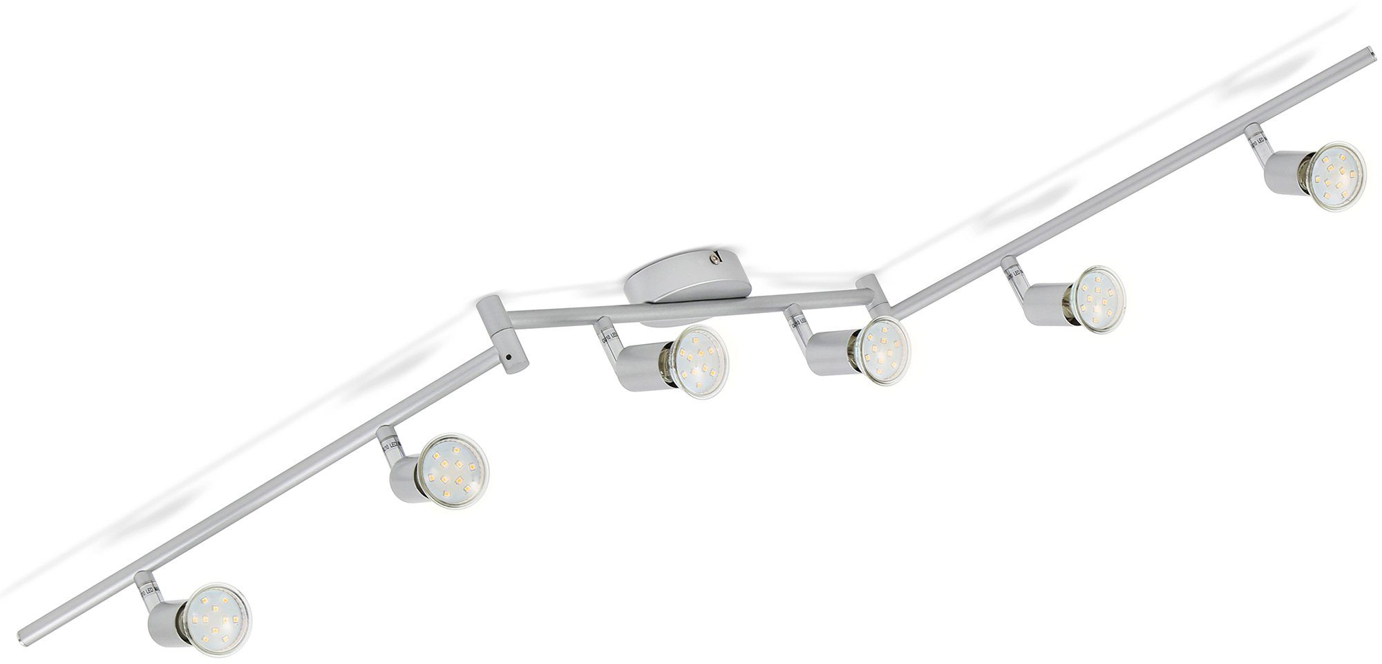 6x LED Spots, Warmweiß, wechselbar, Leuchtmittel LED Leuchtmittel schwenkbar, B.K.Licht Deckenspots, Deckenleuchte, inkl. GU10